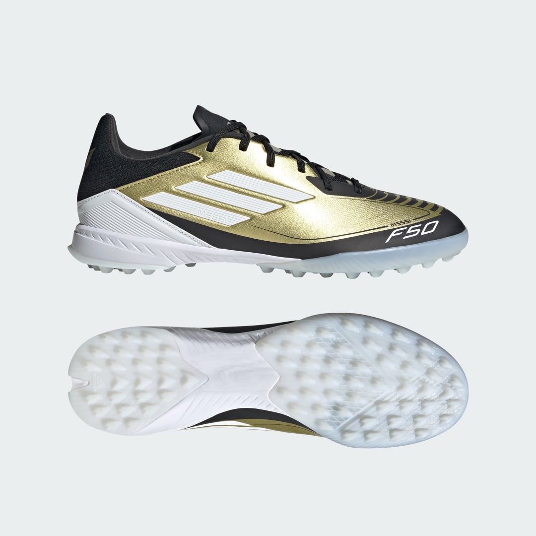 

adidas Guayos Messi F50 League Pasto Sintético Unisex, Blanco
