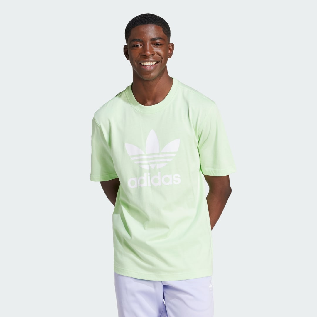 Adidas Originals Groen en wit Adicolor Trefoil T-shirt Green Heren