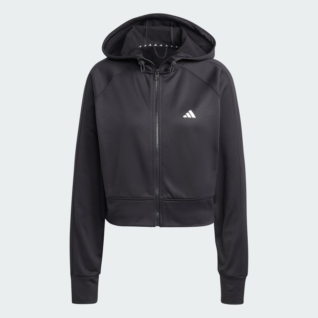 Adidas AEROREADY Game and Go Fleece Ritsjack met Capuchon