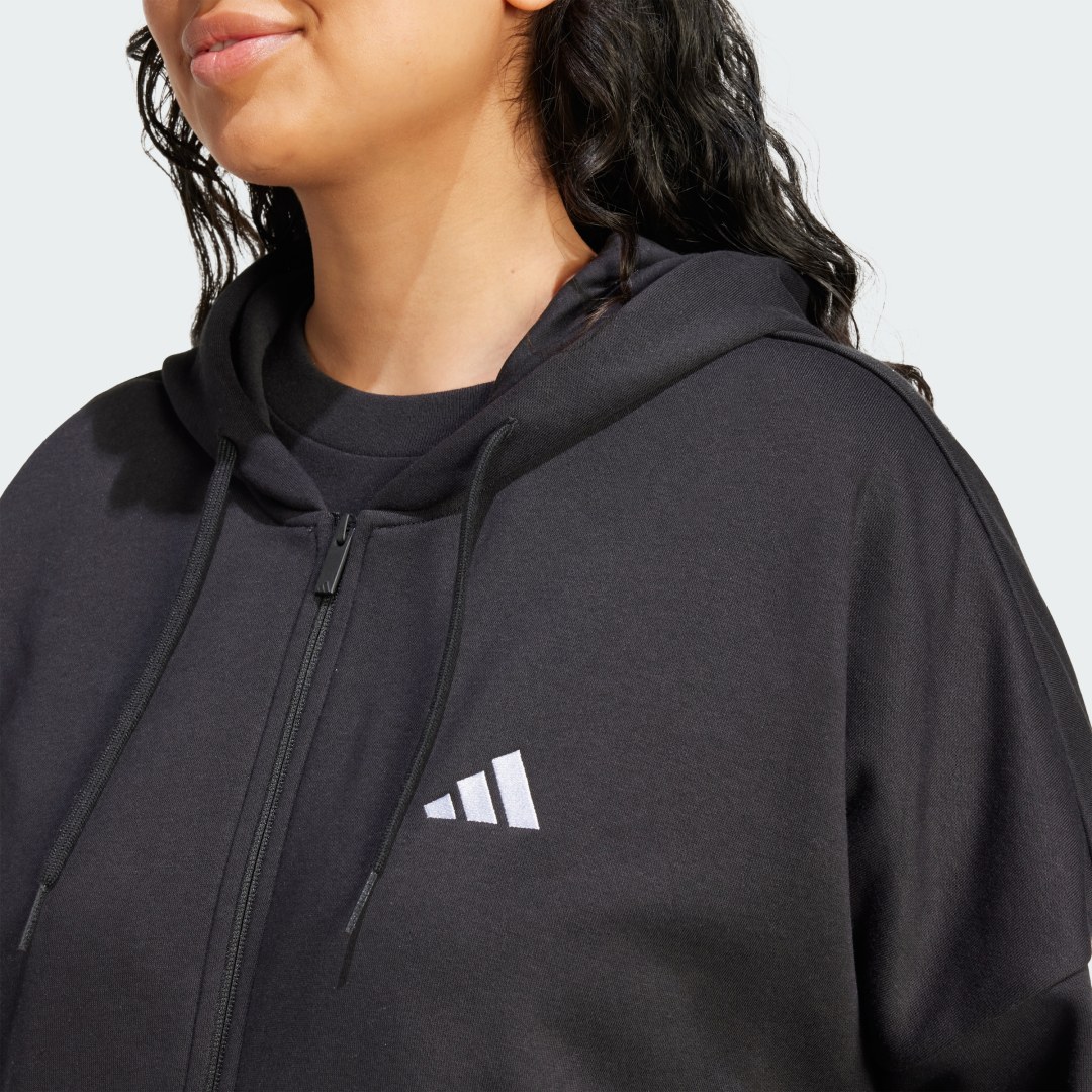 Adidas Essentials 3-Stripes Full-Zip Fleece Hoodie (Grote Maat)