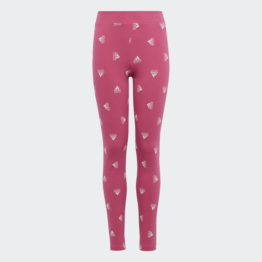 

adidas Licras de Algodón Estampadas Brand Love Pretina Media Niño, Blanco