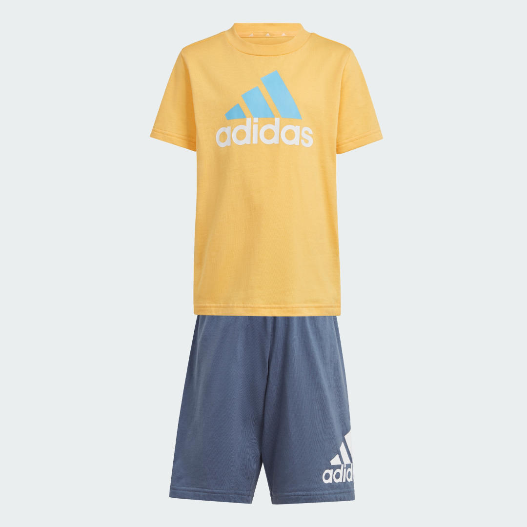 Adidas Badge of Sport T-Shirt Shorts Set Children Yellow