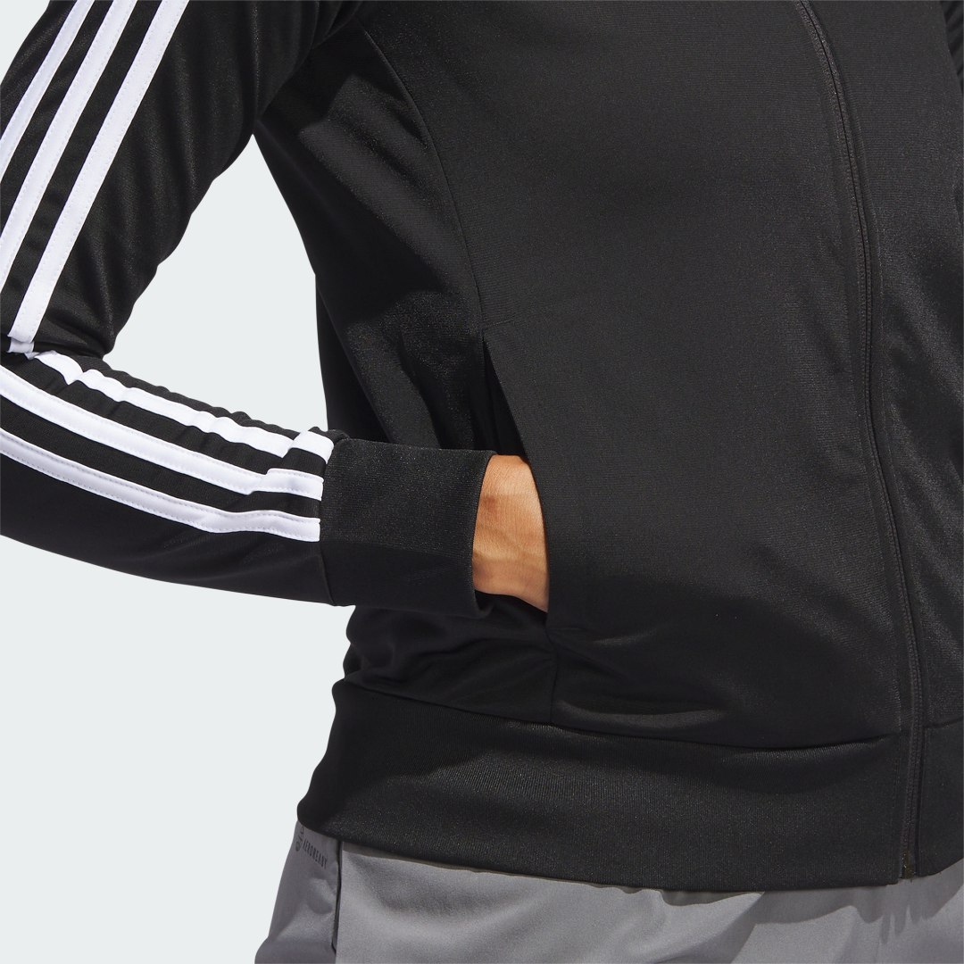 

adidas Chaqueta Deportiva Primegreen Essentials Warm-Up Slim 3 Rayas Mujer, Negro