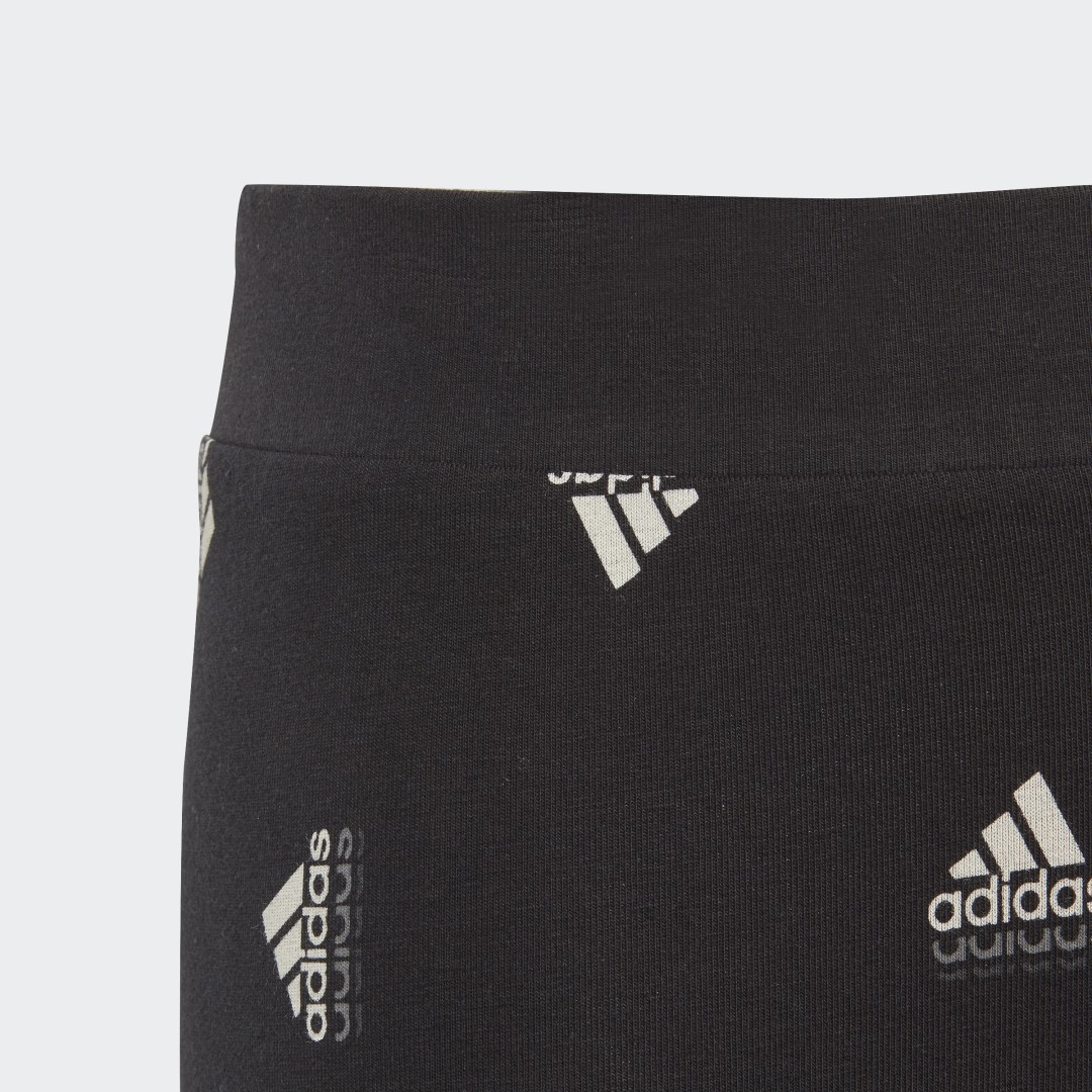 

adidas Licras de Algodón Estampadas Brand Love Pretina Media Niño, Blanco