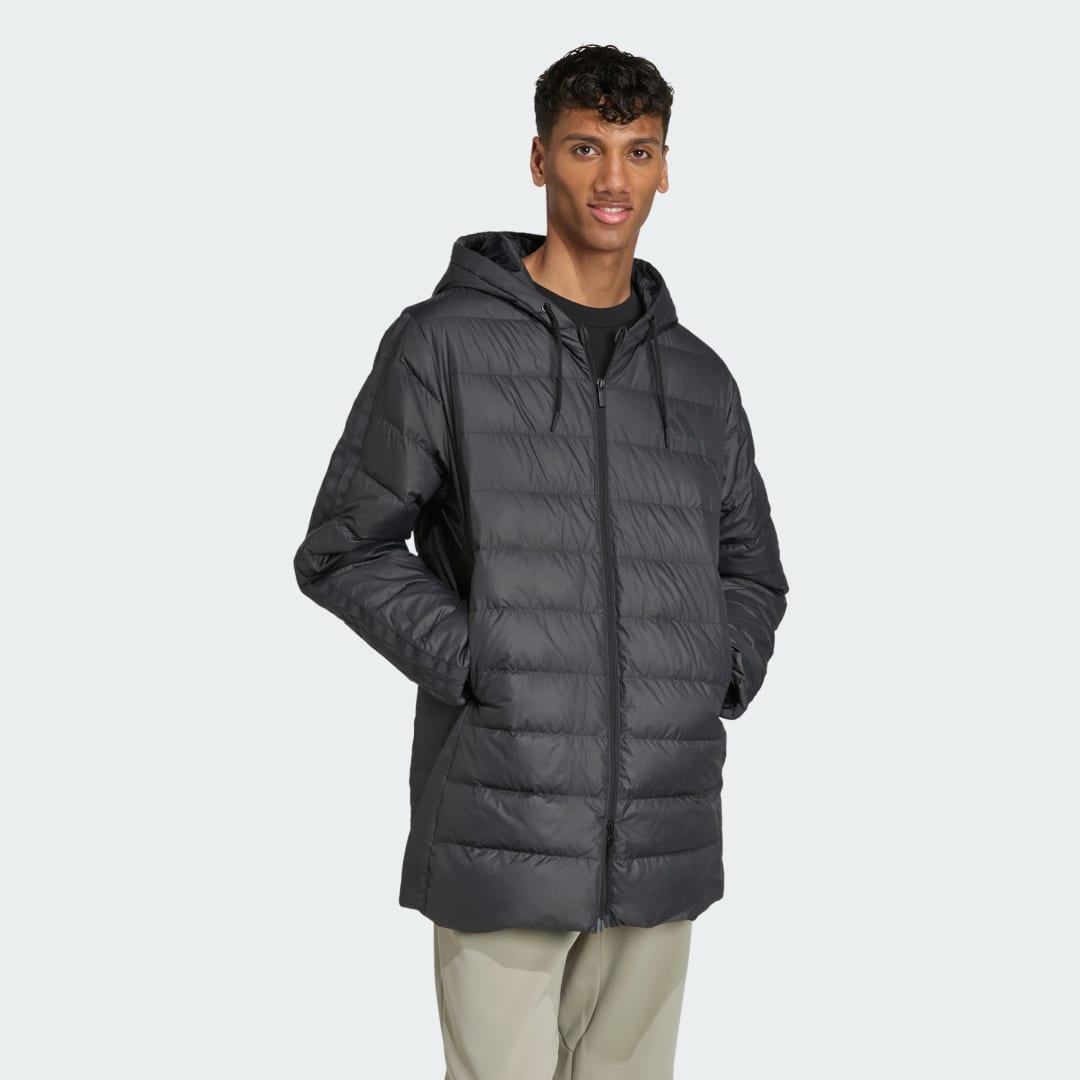 Adidas Essentials CLIMAWARM 3-Stripes Light Down Parka met Capuchon