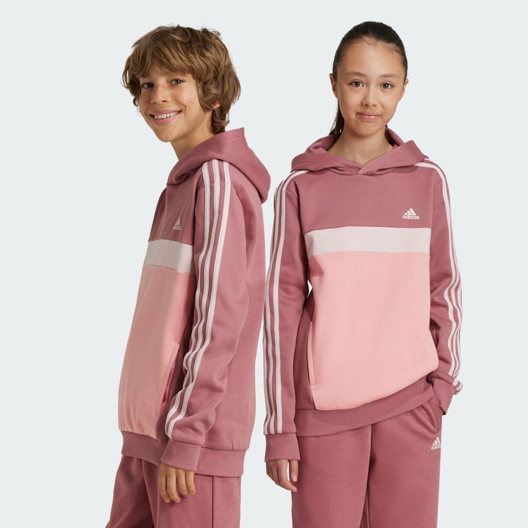 Adidas Tiberio 3-Stripes Colorblock Fleece Hoodie Kids