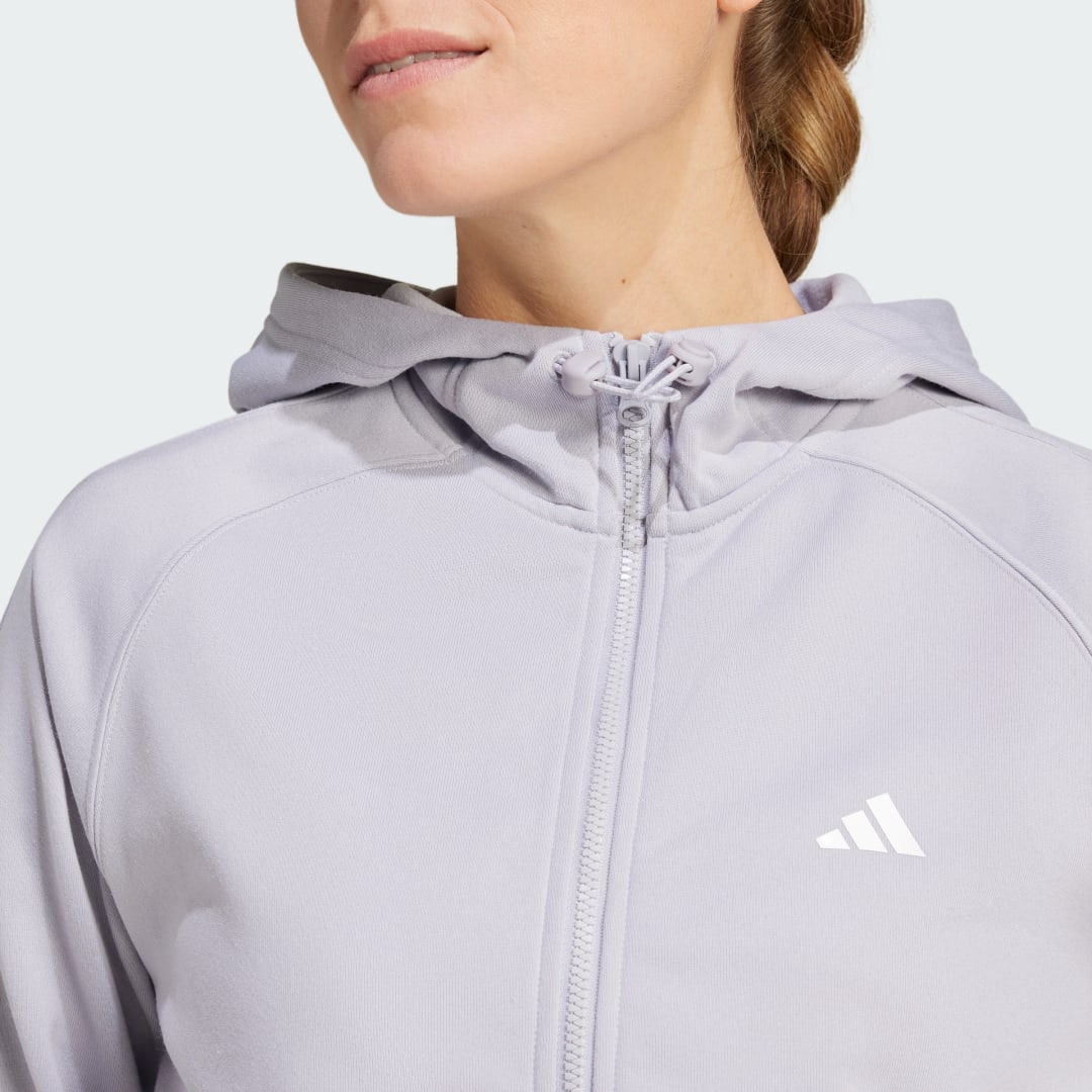 Adidas AEROREADY Game and Go Fleece Ritsjack met Capuchon