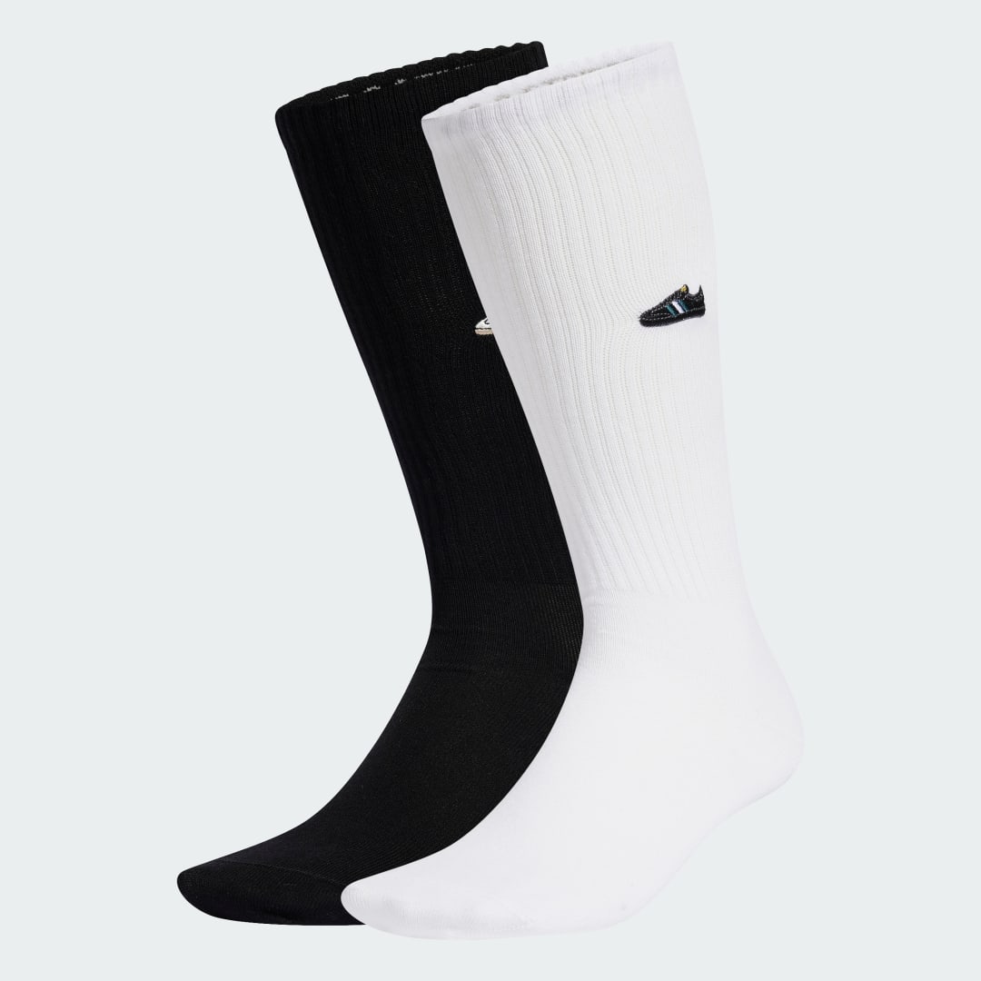 

adidas Medias Clásicas Samba 2 Pares Unisex, Blanco