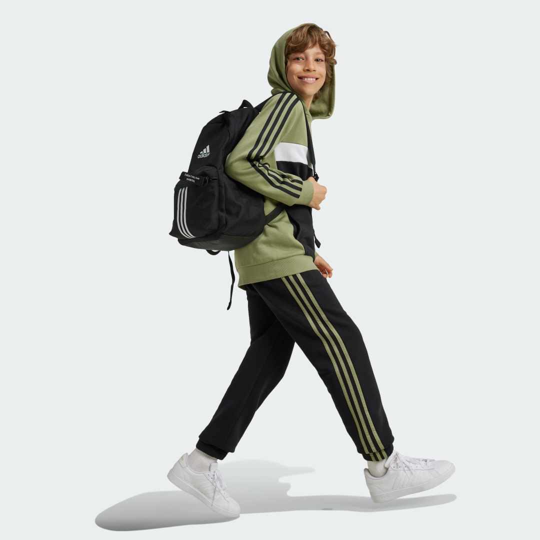 Adidas Tiberio 3-Stripes Colorblock Fleece Hoodie Kids