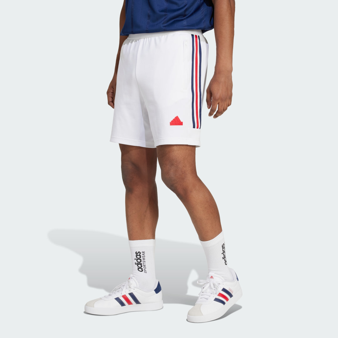 Adidas House of Tiro Nations Pack France Shorts White Team Navy Blue 2 Better Scarlet- Heren White Team Navy Blue 2 Better Scarlet