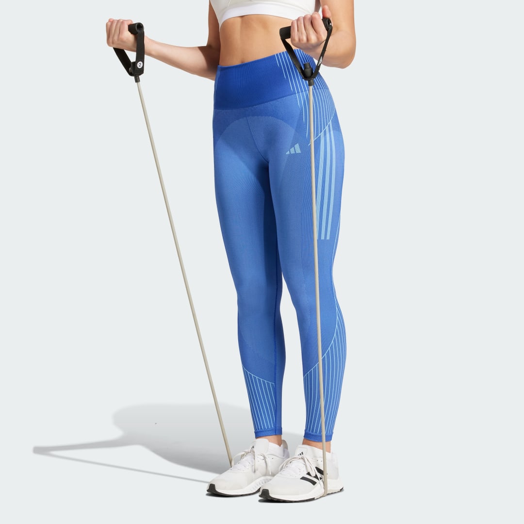 

adidas Mallas 7/8 sin Costuras Branded Corte Alto Mujer, Semi lucid azul