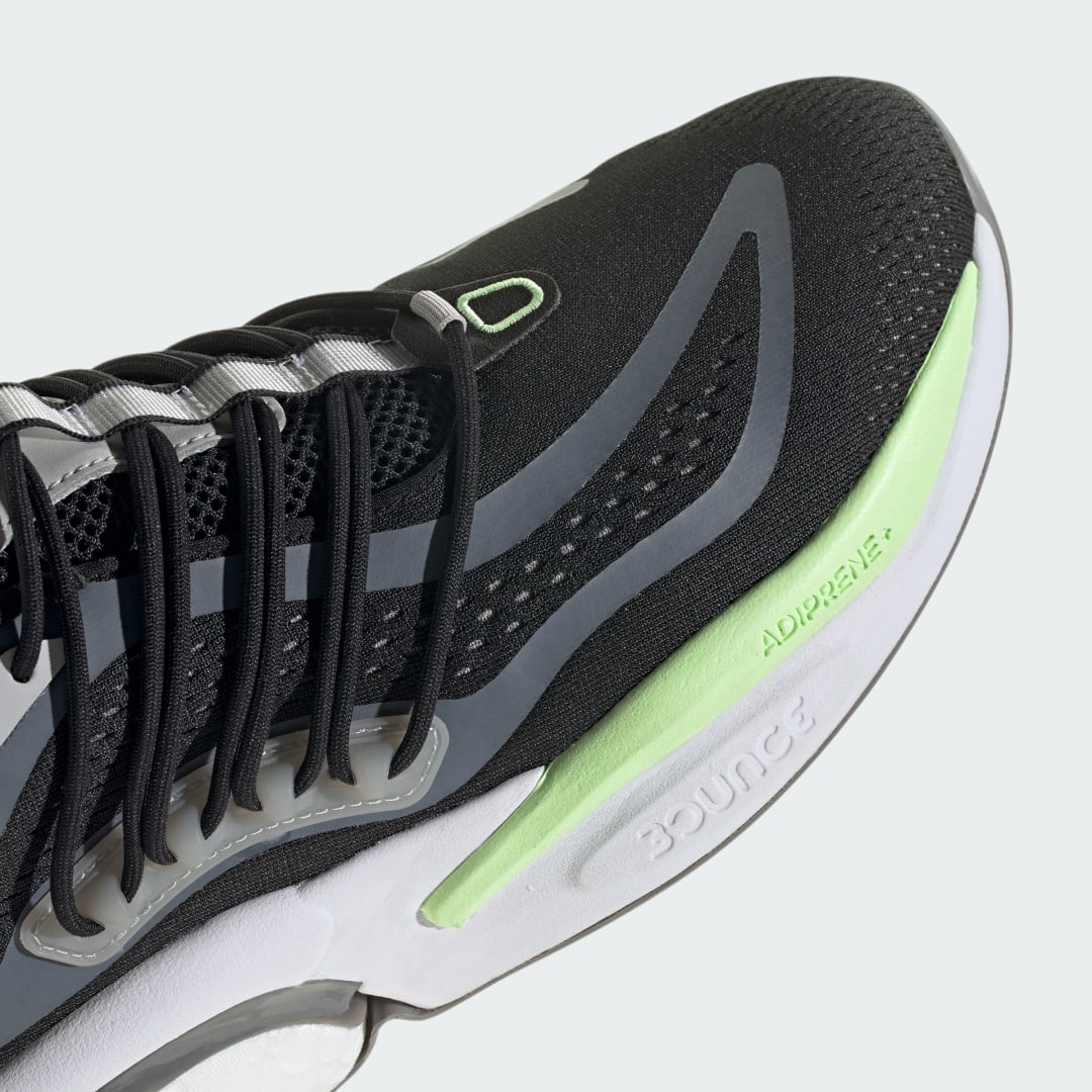 

adidas Tenis Alphaboost V1 Unisex, Negro/charcoal solid gris/verde spark