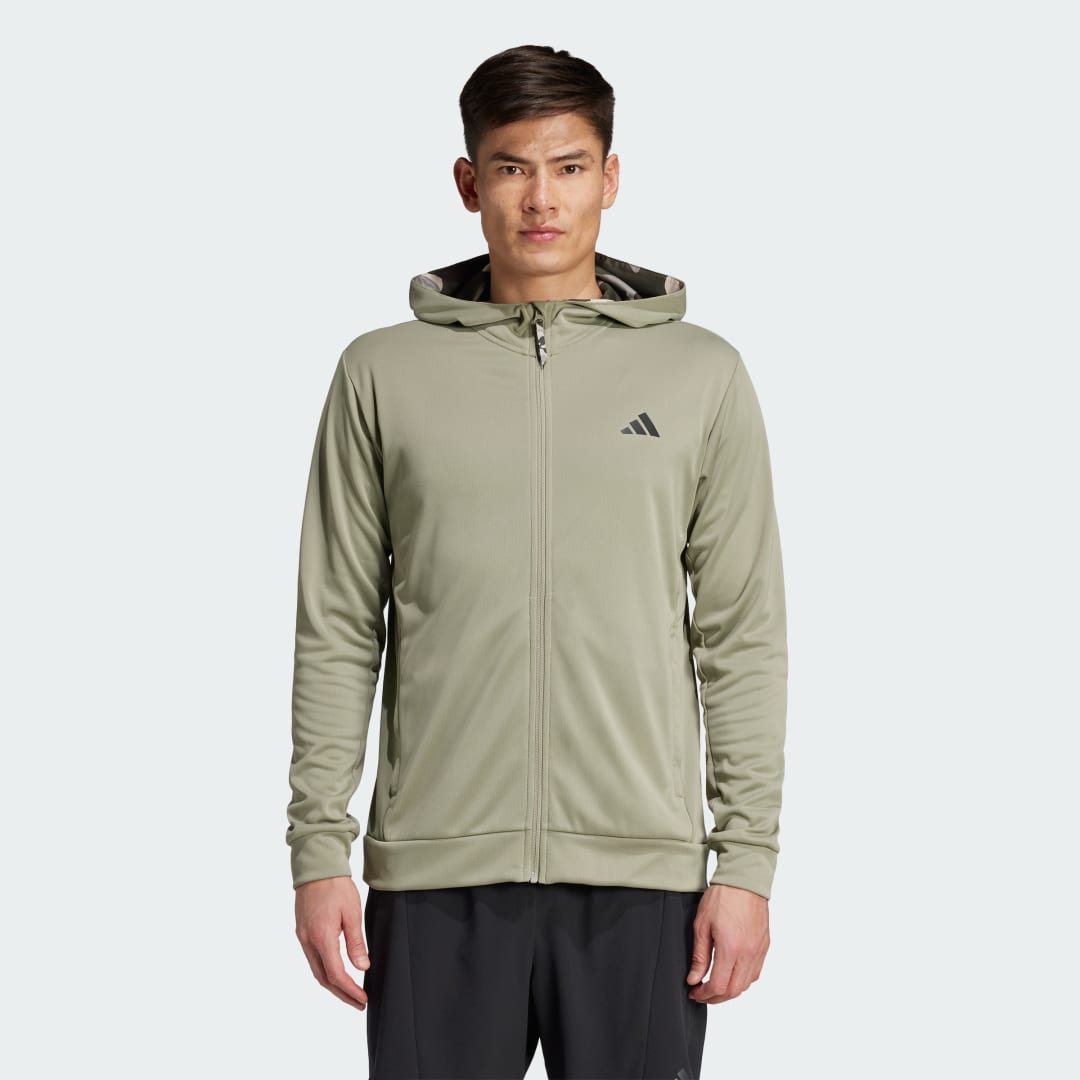 Image of Felpa con cappuccio Train Essentials Camo Full-Zip cod002