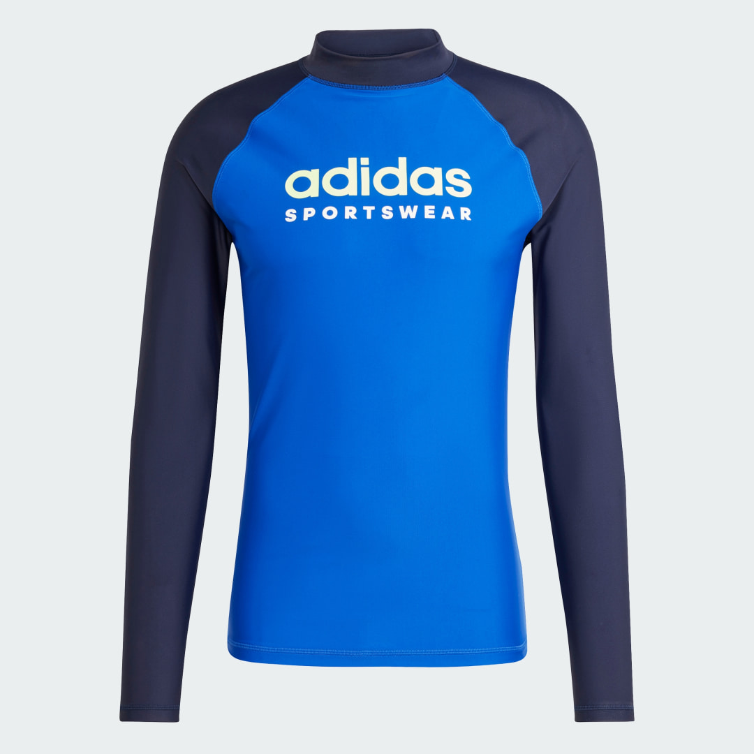 

adidas Playera de Natación Manga Larga Hombre, Royal azul