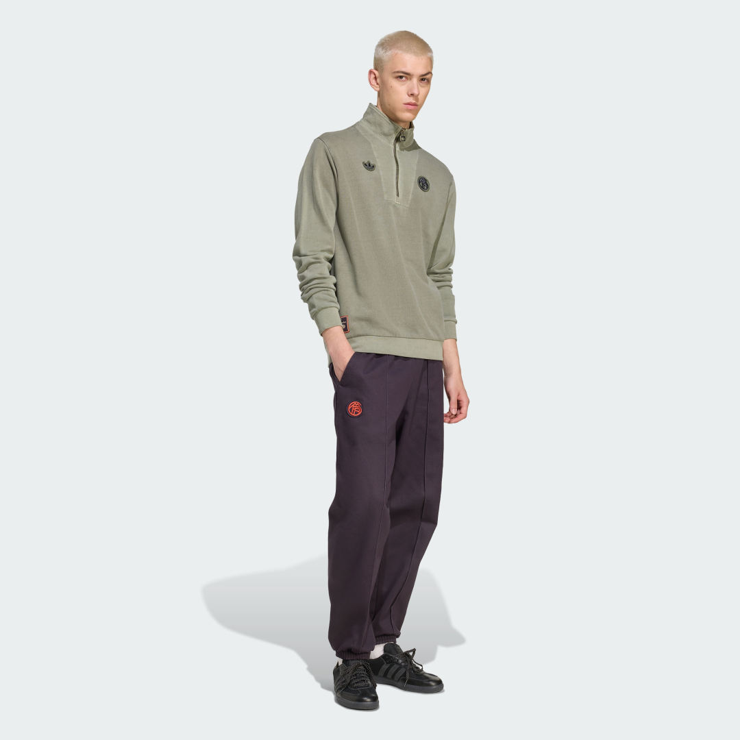 Adidas FC Bayern München Terrace Icons Sweater met Halflange Rits