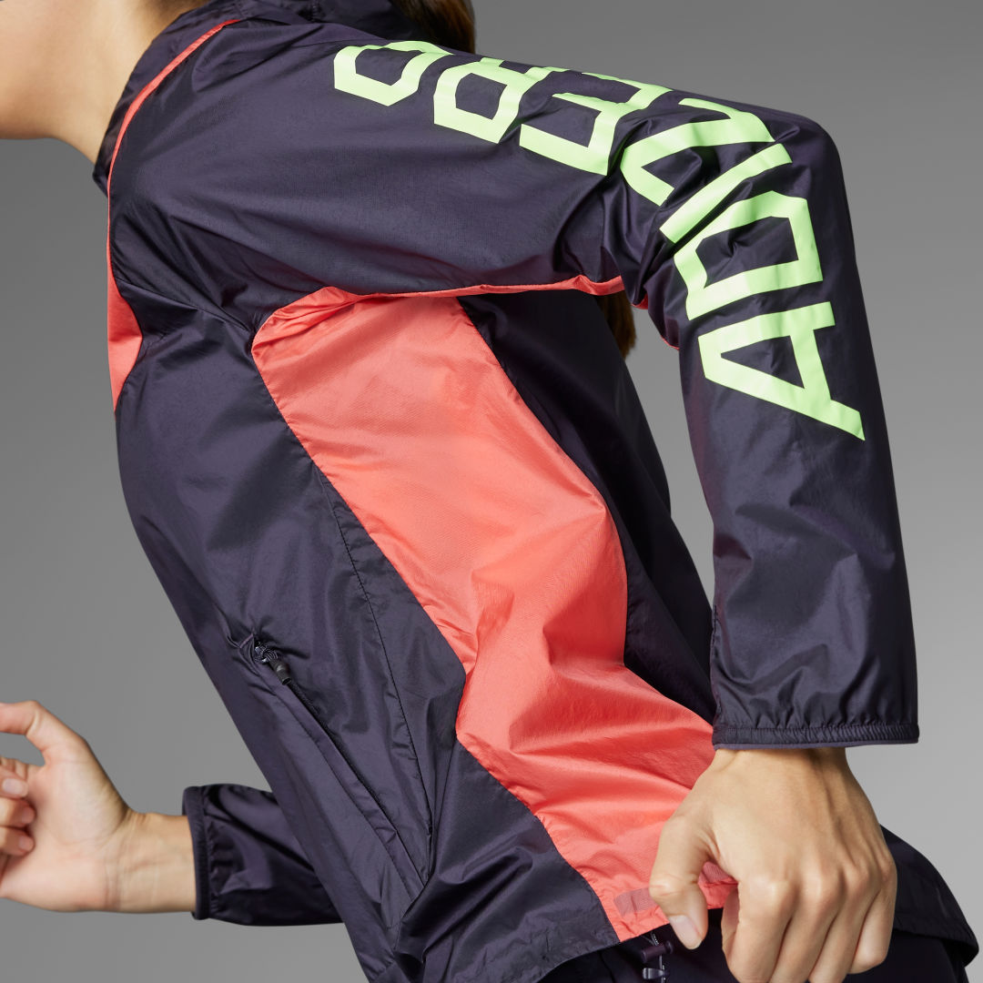 

adidas Chaqueta de Running Ekiden Mujer, Aurora negro