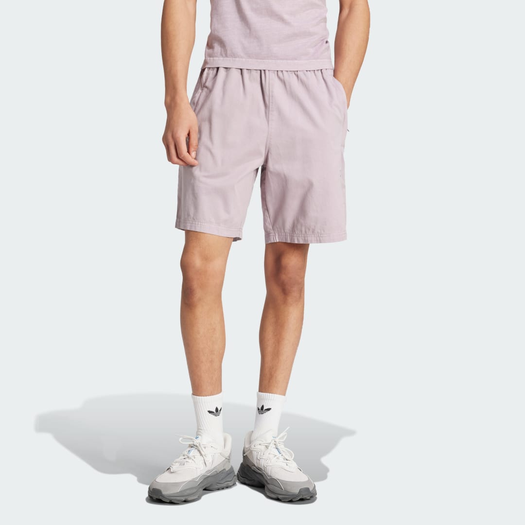 Image of adidas Trefoil Essentials+ Dye Woven Shorts Preloved Fig M - Men Lifestyle Shorts
