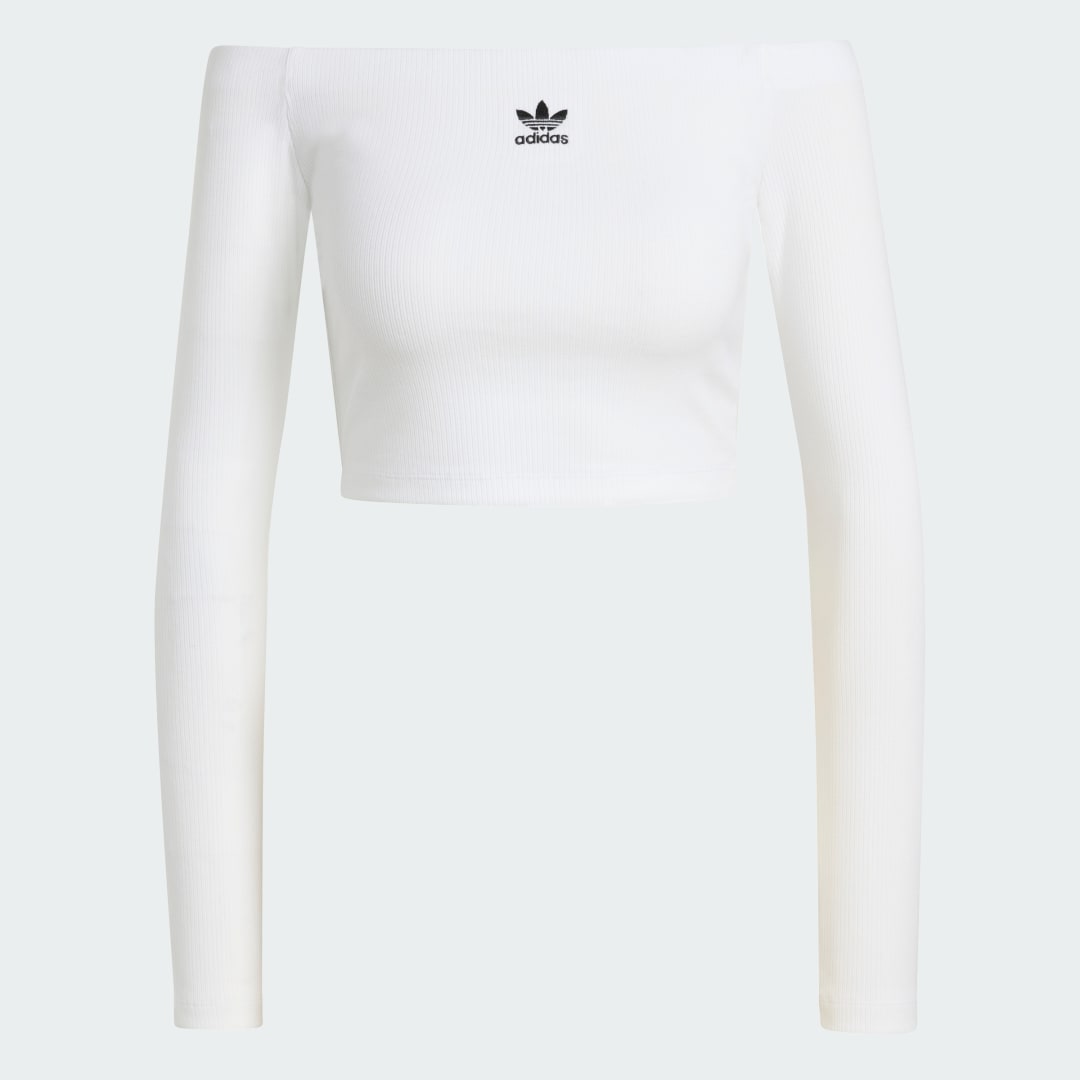 T SHIRT CÔTÉLÉ À MANCHES LONGUES ET ÉPAULES DÉNUDÉES ESSENTIALS - vue 4