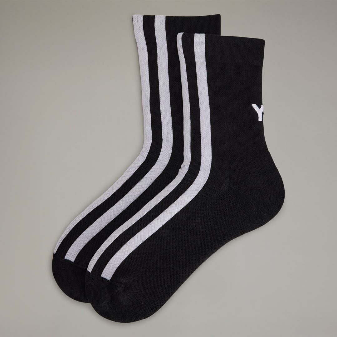 Y-3 Gestreepte sokken Black