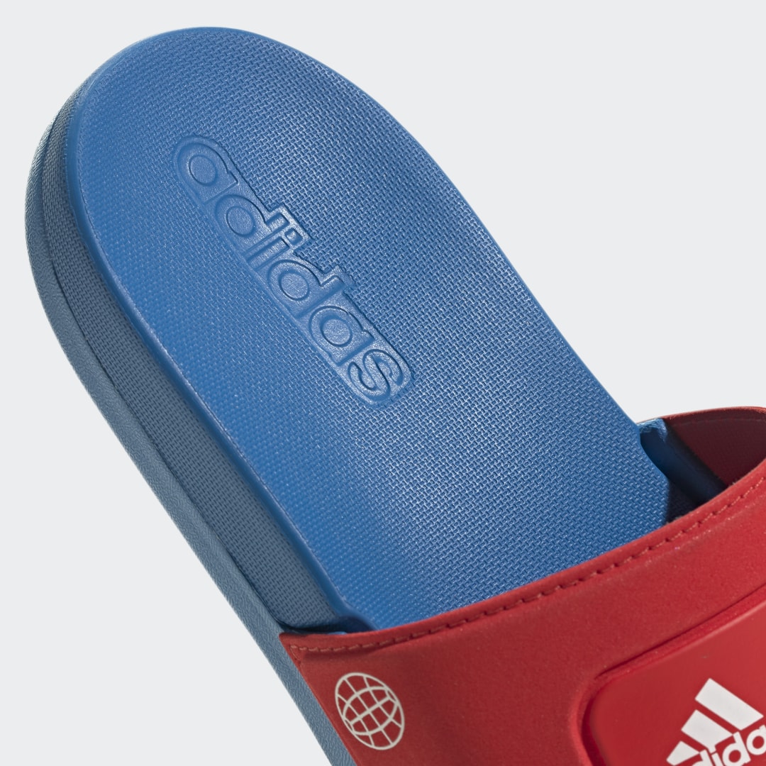 adidas Adilette Comfort x LEGO Slides - Red | GW8109 | FOOTY.COM