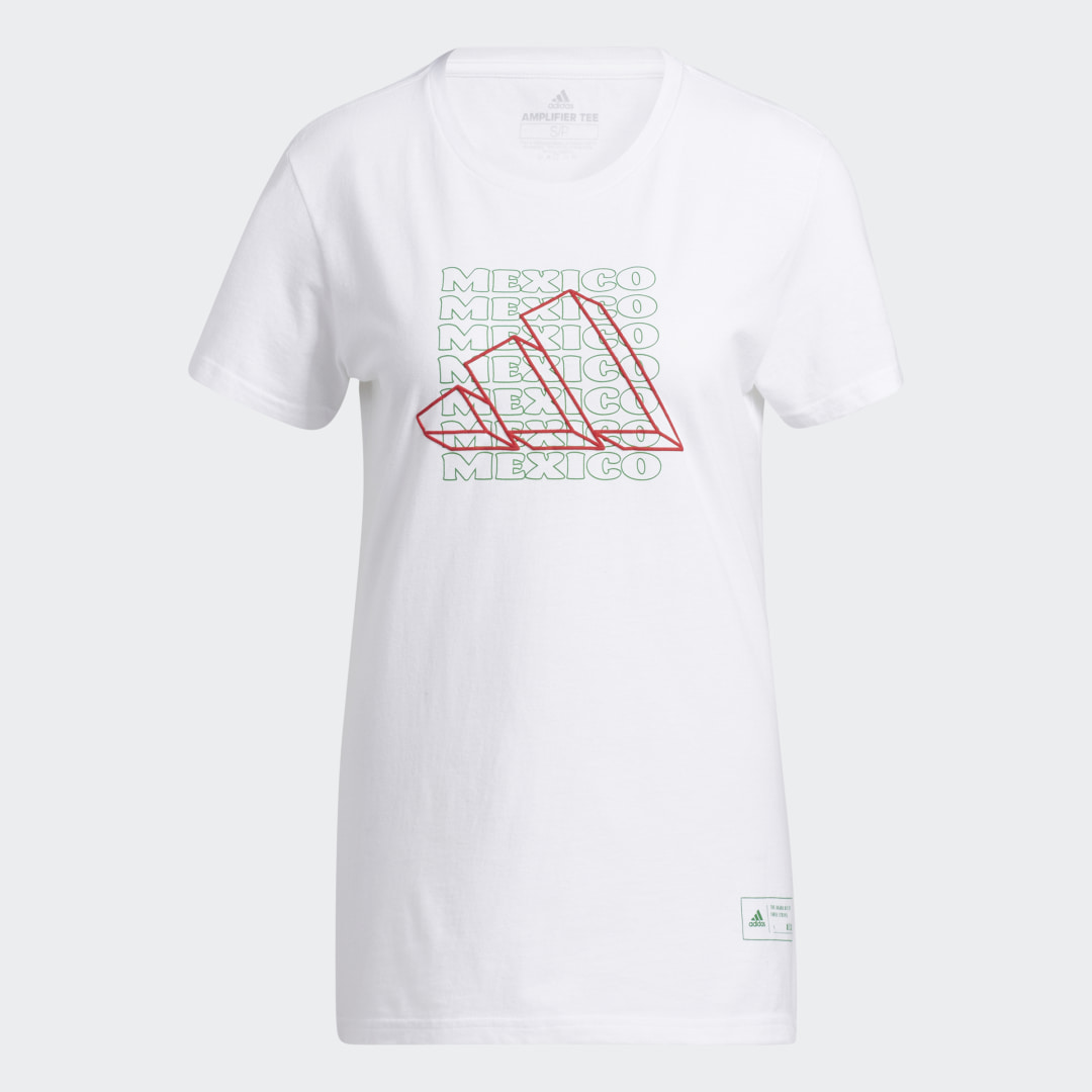 

adidas Playera MX Block Logo Mujer, Blanco