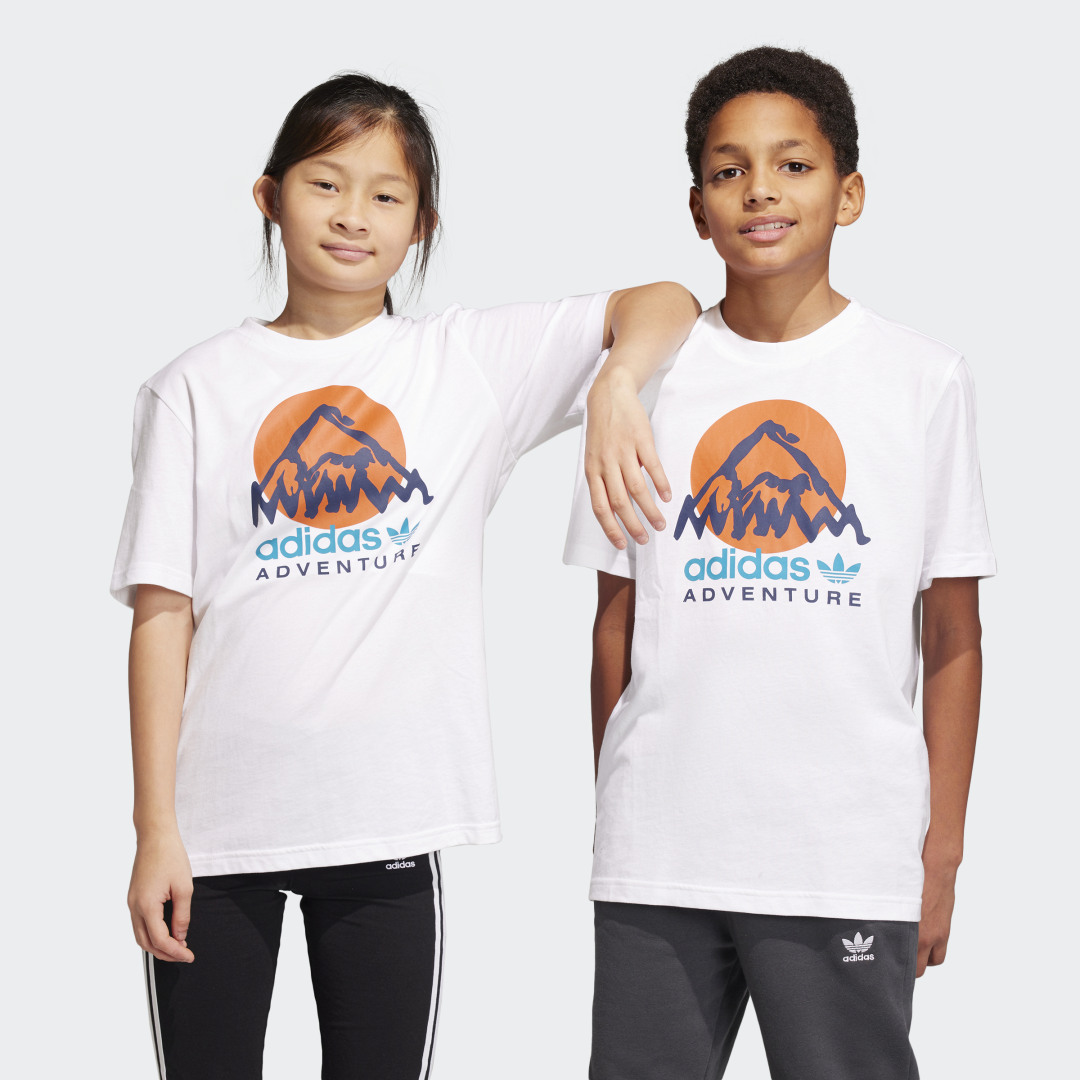 Image of adidas adidas Adventure Tee White S - Kids Lifestyle Shirts