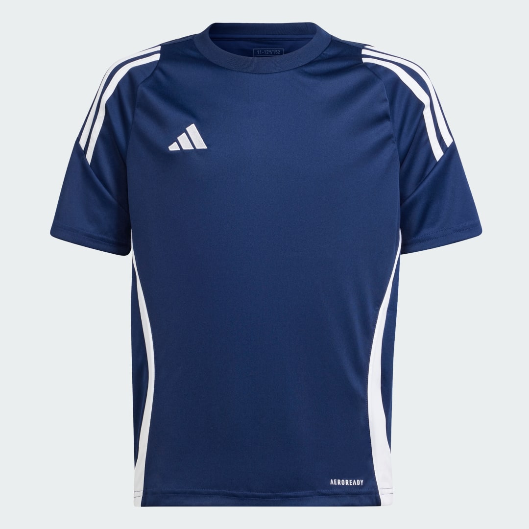 Adidas Perfor ce voetbalshirt TIRO 24 donkerblauw wit Sport t-shirt Polyester Ronde hals 128