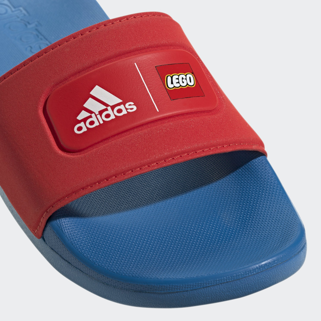 adidas Adilette Comfort x LEGO Slides - Red | GW8109 | FOOTY.COM