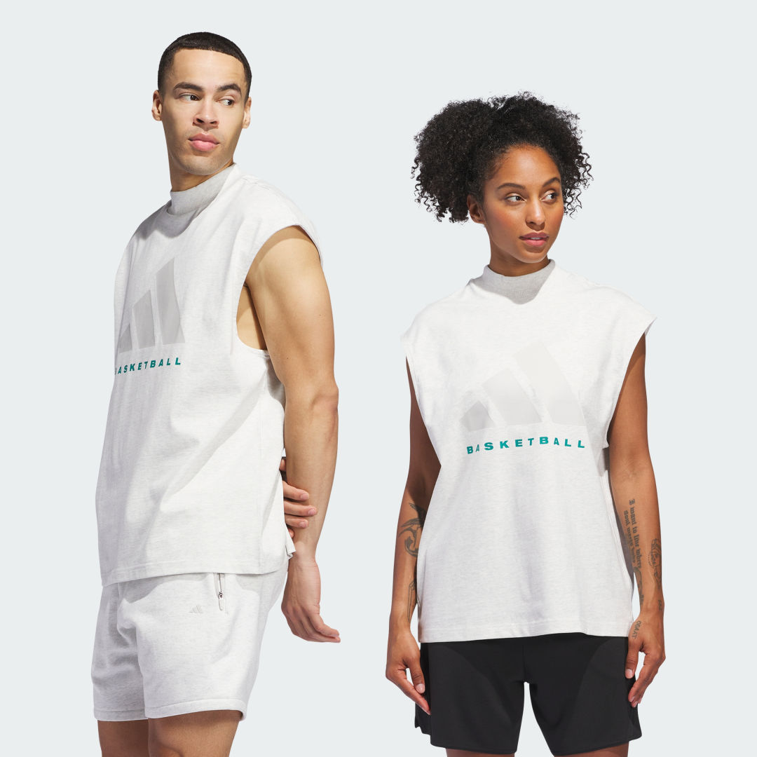 Adidas Basketball Mouwloos Shirt (Uniseks) Grijs