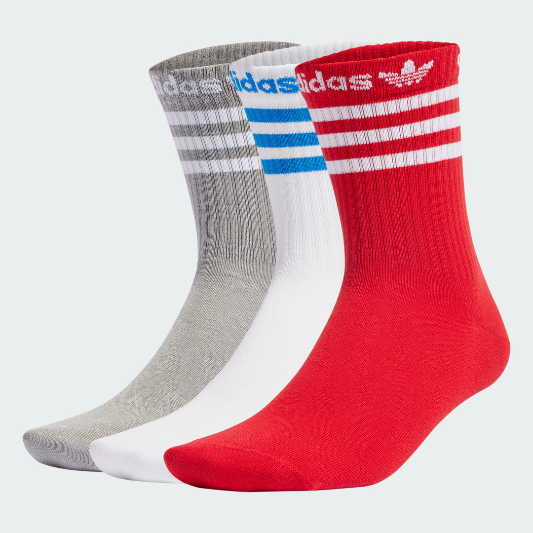 

adidas Medias a Media Pantorrilla (3 Pares) Unisex, Blanco