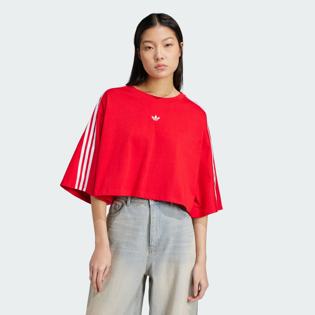 Adidas Originals Korte T-shirt met logo Red Dames