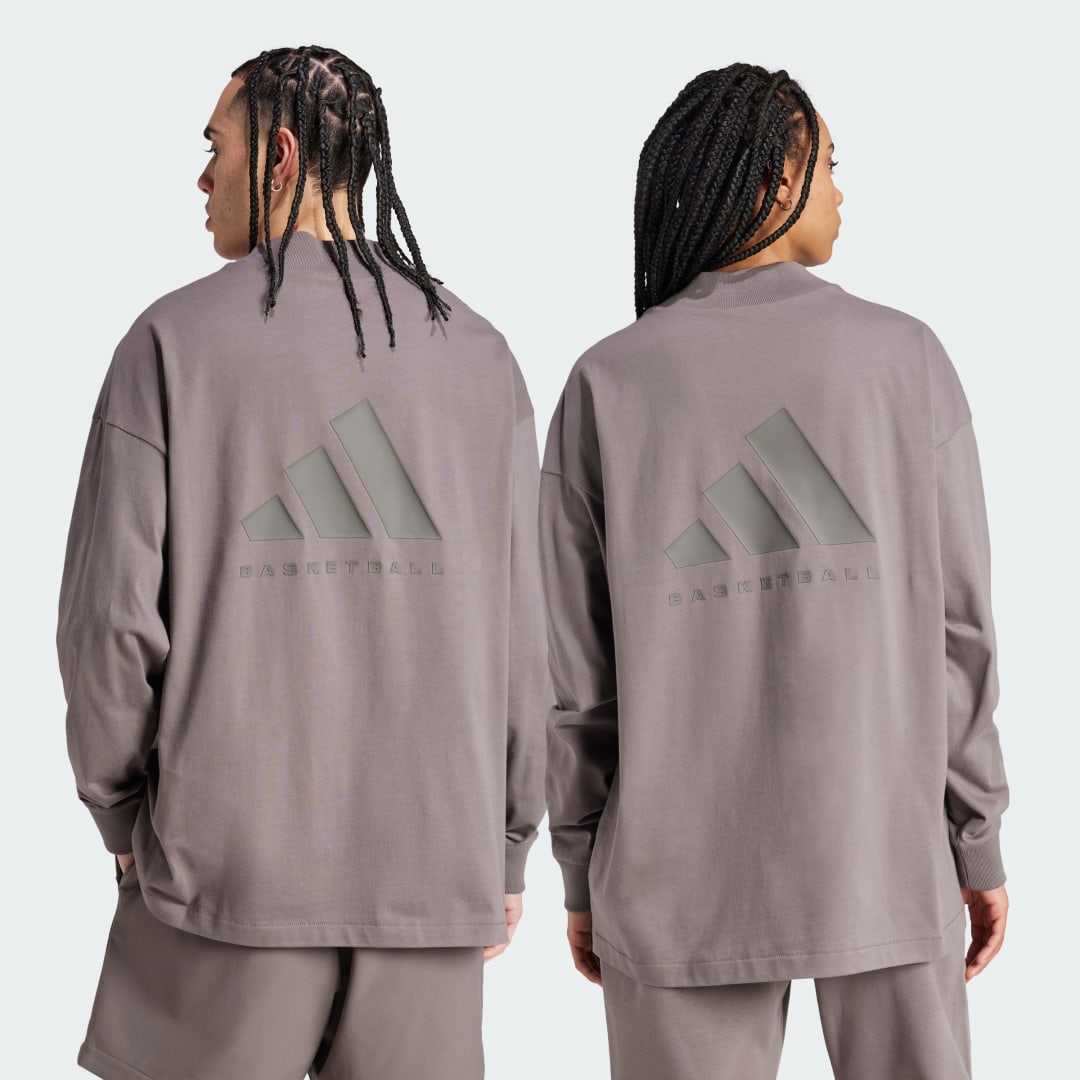

adidas Playera Basketball Manga Larga (Unisex) Unisex, Charcoal