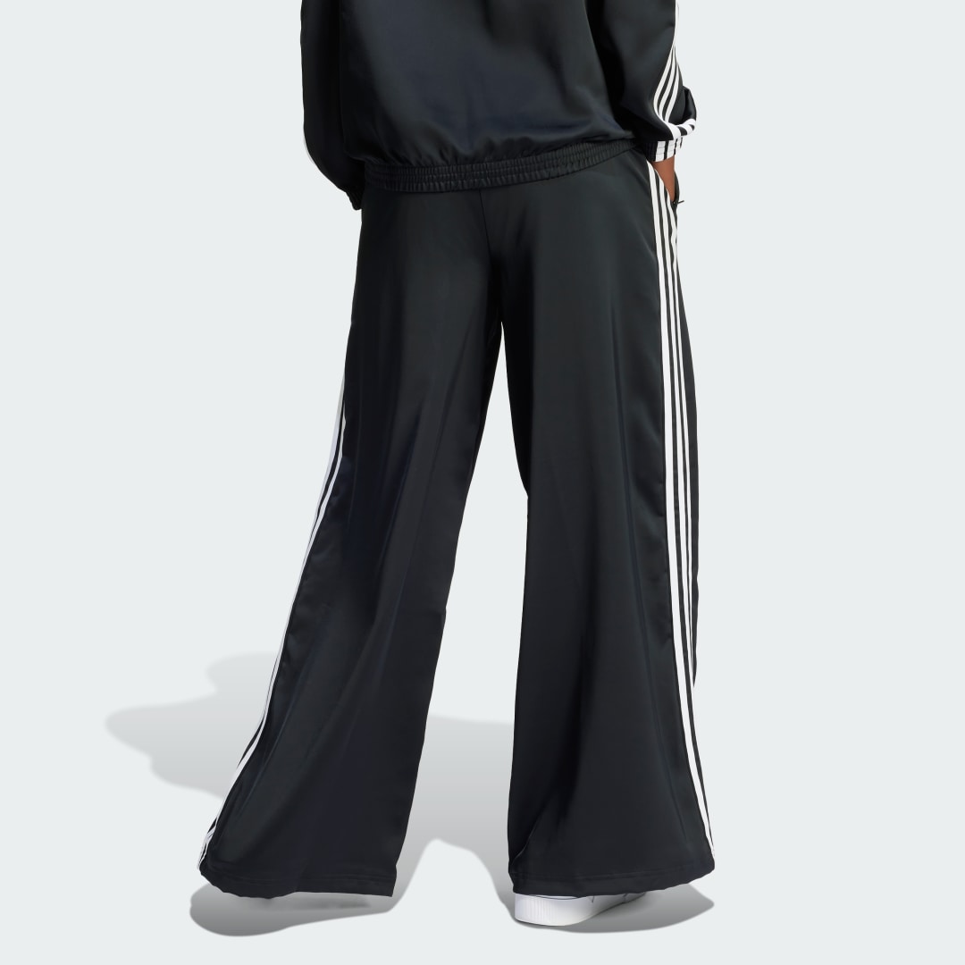 

adidas Track Pants Adicolor Satén Pierna Ancha Mujer, Negro