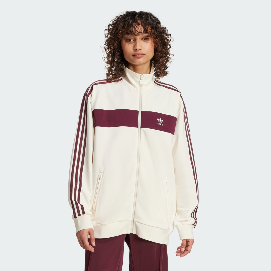 Adidas Originals Blocked Track Jacket women Trainingspakken beige Maat S Kleding