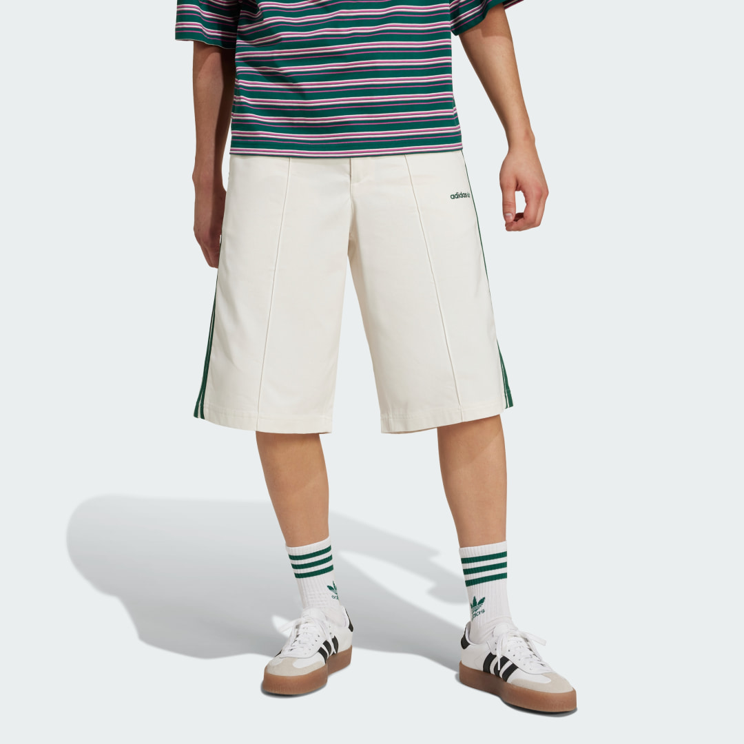 Adidas '80s Loose Buttoned 3-Stripes 11-inch Bermuda Short Wit- Heren Wit