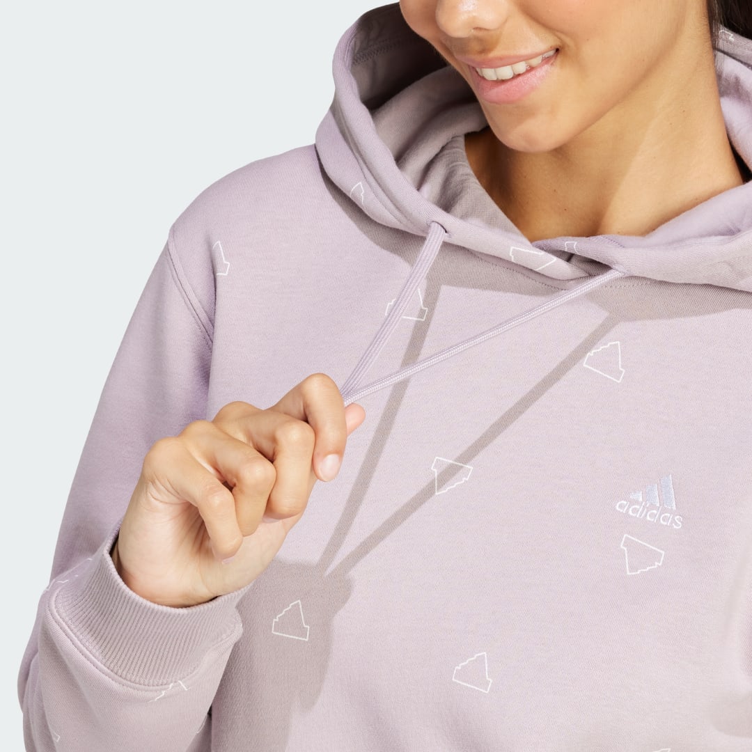 Adidas Essentials Monogram Regular Fleece Graphic Hoodie