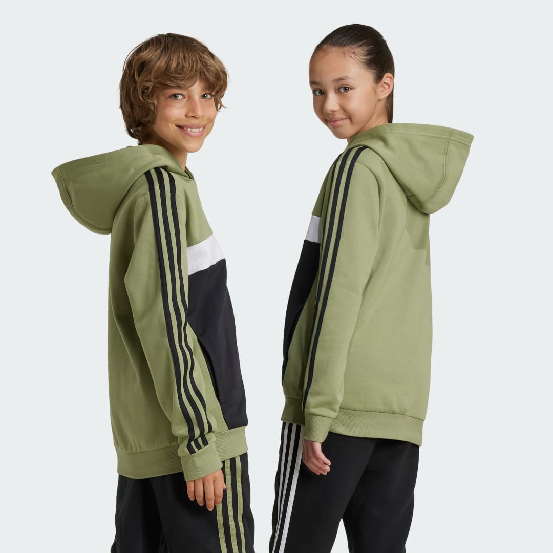 Adidas Tiberio 3-Stripes Colorblock Fleece Hoodie Kids