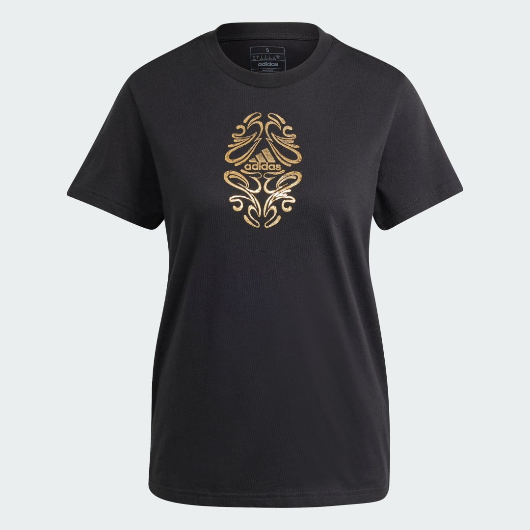 

adidas Camiseta Metallic Graphic Mujer, Negro