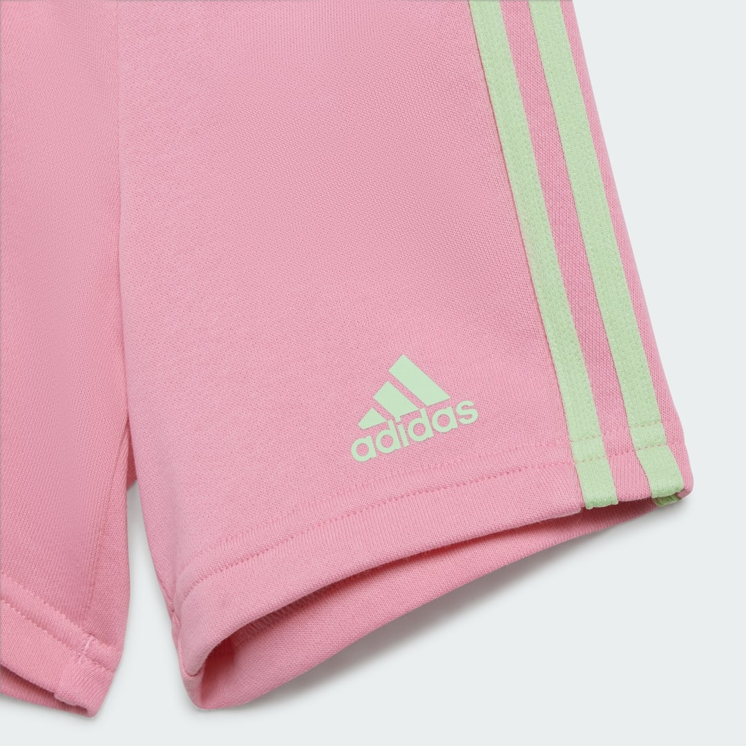 

adidas Conjunto Essentials Estampado con Playera Kids Niño, Clear rosa/bliss rosa