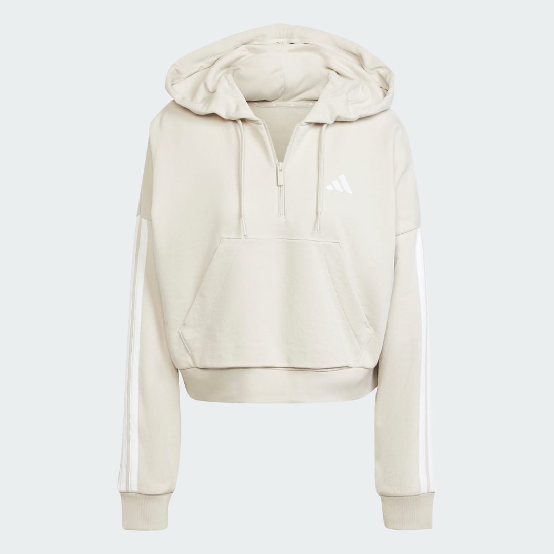 Adidas Essentials 3-Stripes French Terry Hoodie met Korte Rits