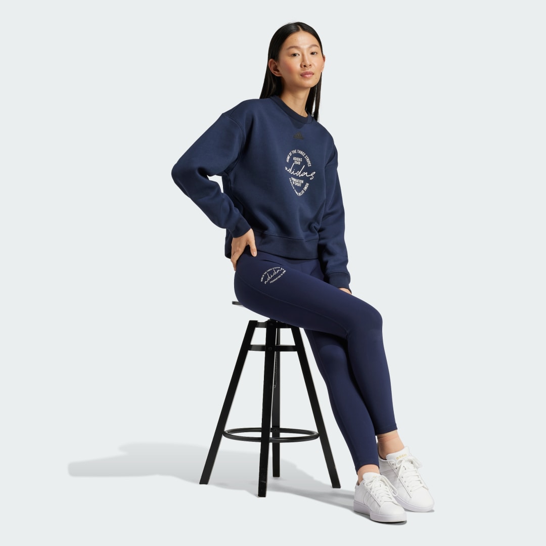 Sweat-shirt ample molleton imprimé graphique signature