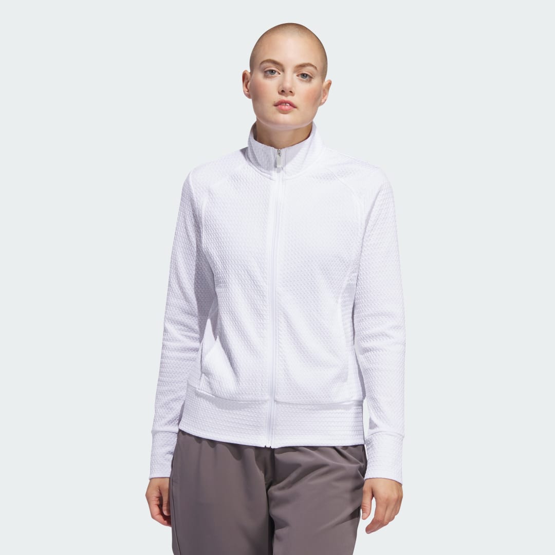 Image of adidas Ultimate365 Textured Jacket White XL - Women Golf Jackets