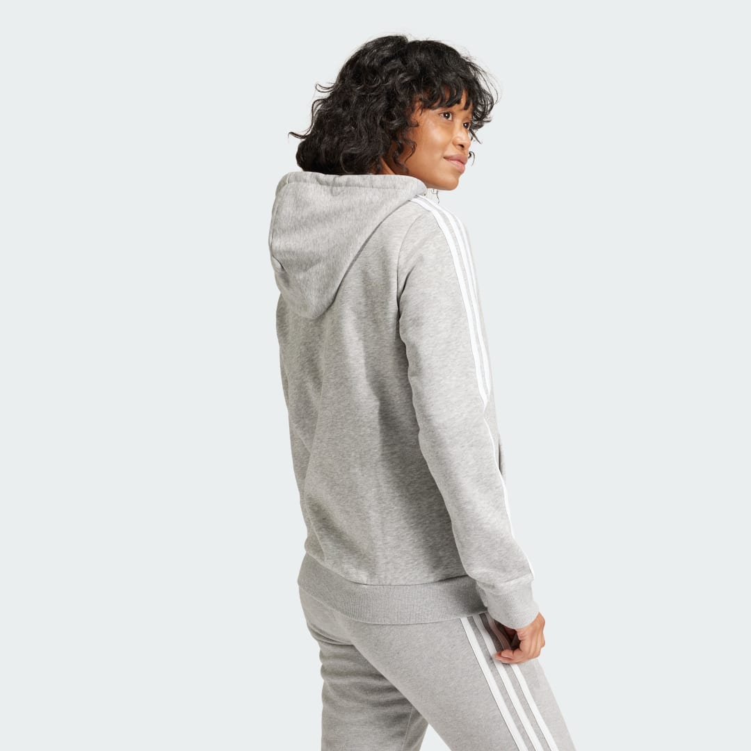 Veste à capuche Essentials Fleece 3 Stripes Full Zip - vue 3