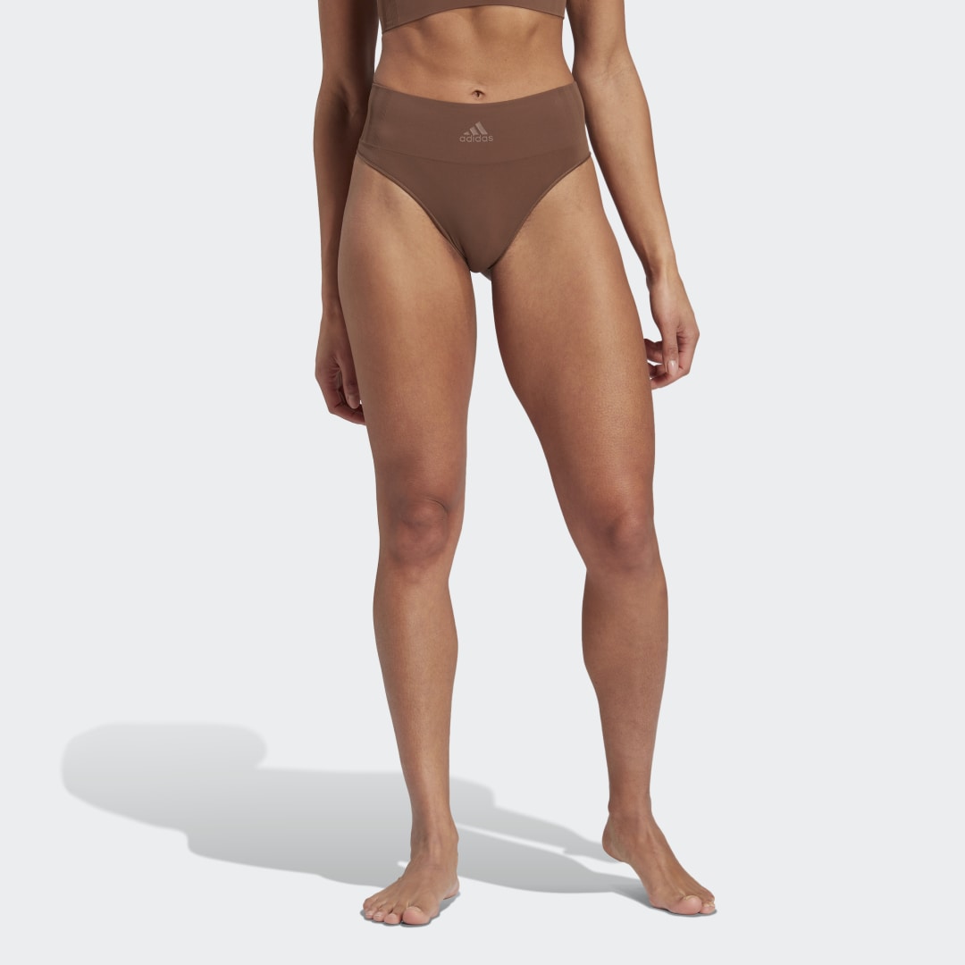 Image of adidas Active Seamless Micro Stretch Thong Underwear Earth Strata 2XL - Women Training Underwear