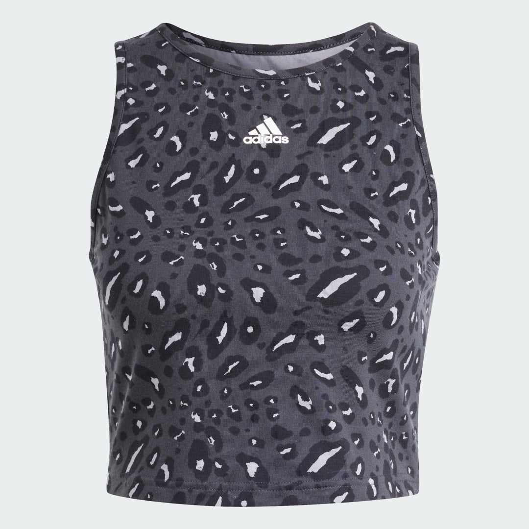 Adidas Sportswear Essentials Animal-Print Crop Tanktop