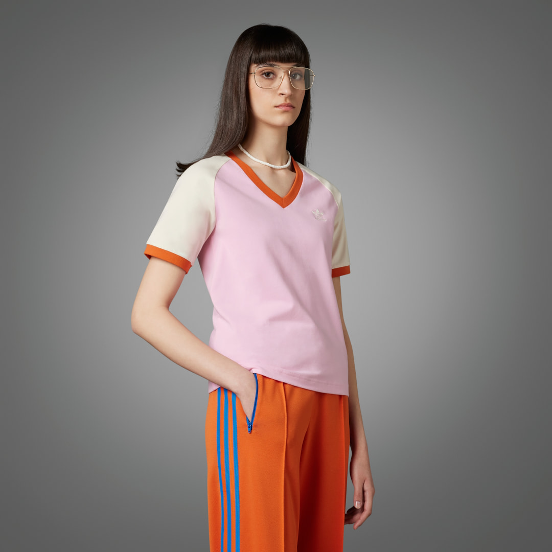 T-shirt à col en V Adicolor 70s Cali