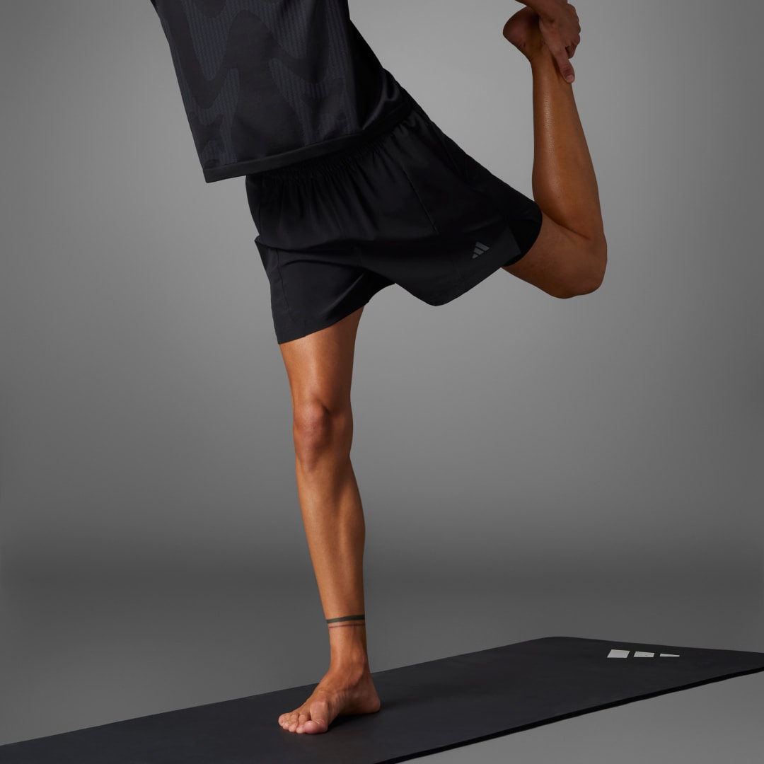 Image of adidas Designed for Training Yoga Premium 2-in-1 Shorts Black S - Men Yoga Shorts