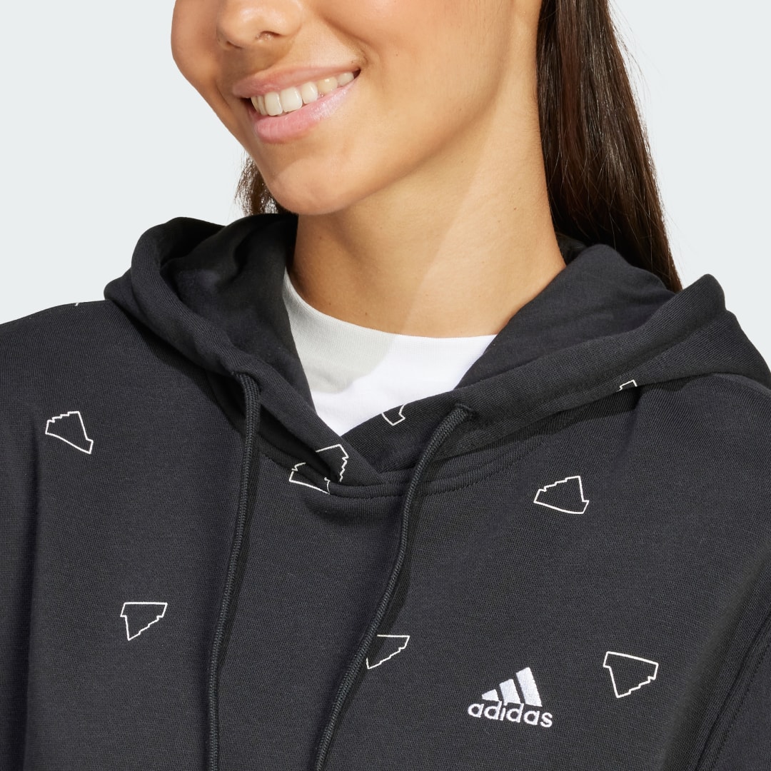 Adidas Essentials Monogram Regular Fleece Graphic Hoodie
