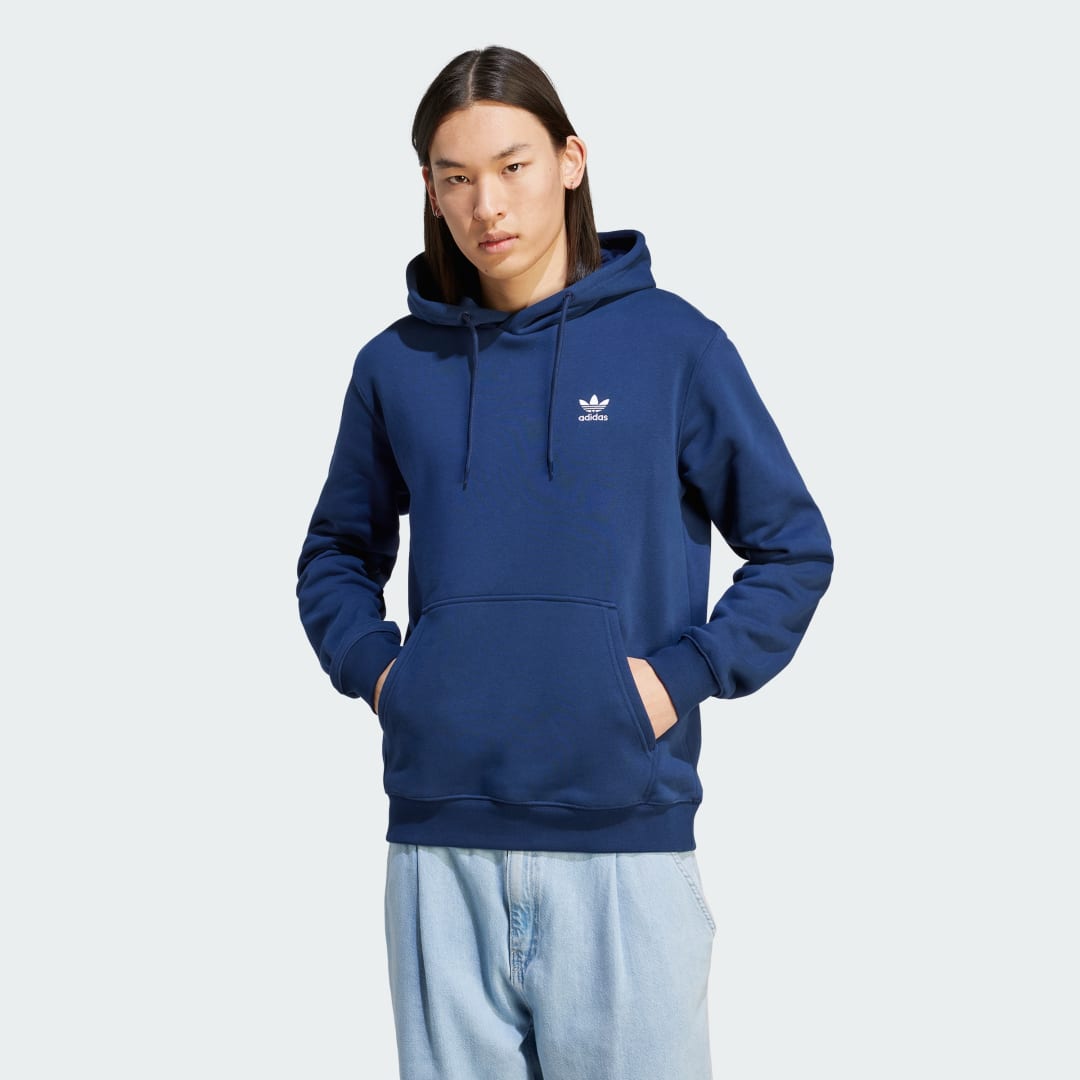 Image of adidas Trefoil Essentials Hoodie Blue XSTP - Men Lifestyle Sweatshirts & Hoodies