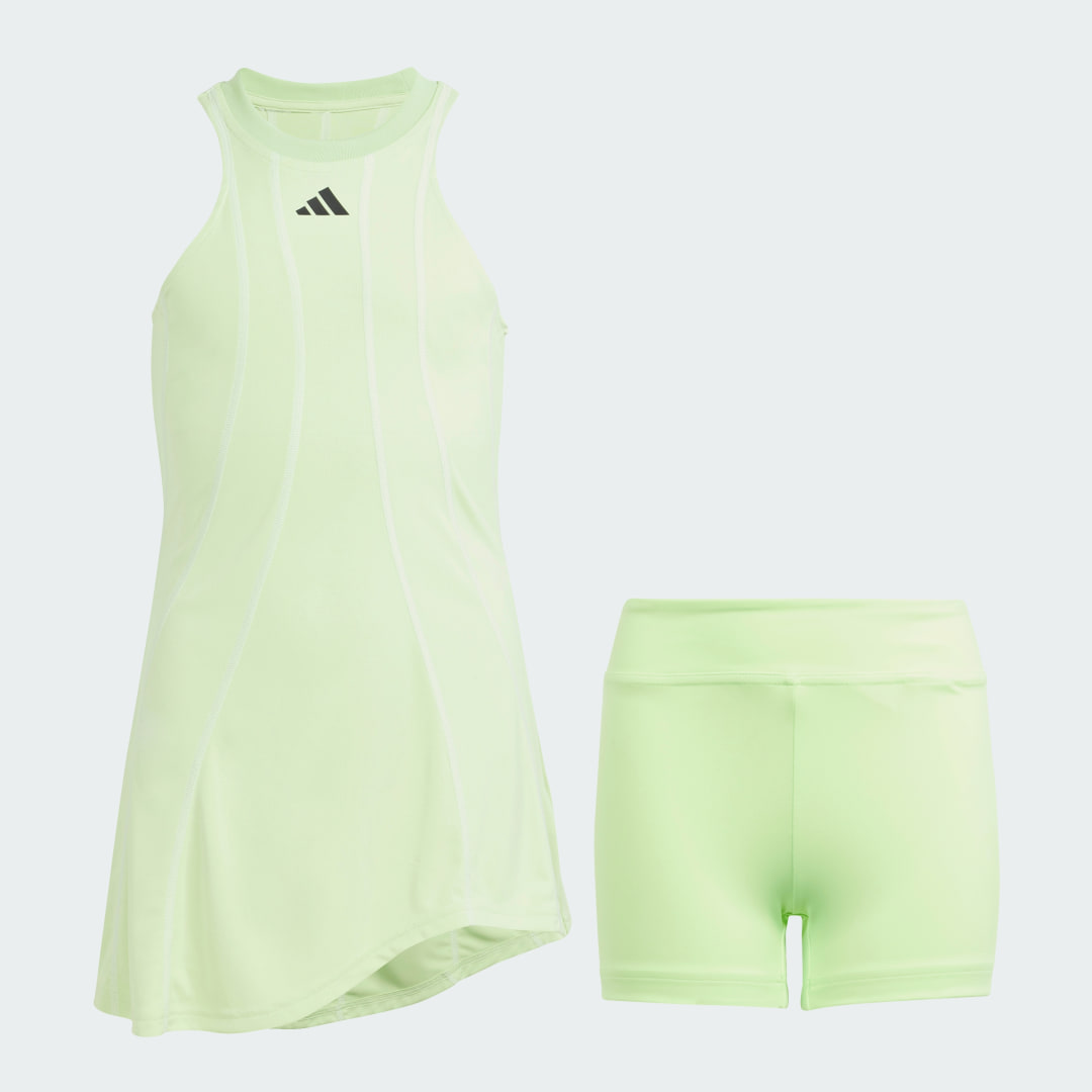 Image of adidas Tennis Pro Dress Kids Semi Green Spark 6 - Kids Tennis Dresses